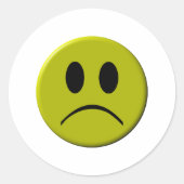 Sad Face Ronde Sticker (Voorkant)