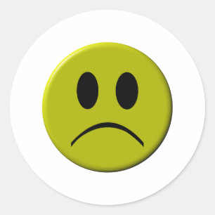Sad Face Ronde Sticker