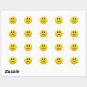 Sad Face Ronde Sticker (Vel)