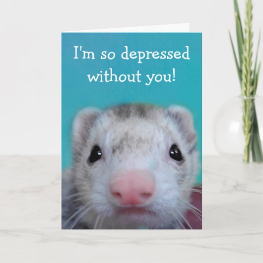 Sad Ferret Miss U Kaart (Voorkant)