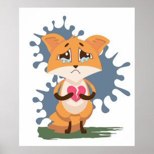Sad Fox met een gebroken hart Poster