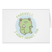 Sad Frog I Wont Froget You Farewell Wenskaart (Voorkant Horizontaal)