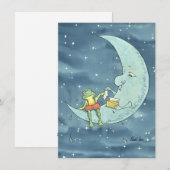 Sad Frog on Moon Flat Holiday Card Feestdagenkaart (Voorkant / Achterkant)