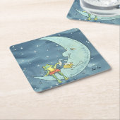 Sad Frog op Moon Kartonnen Onderzetters (Schuin)