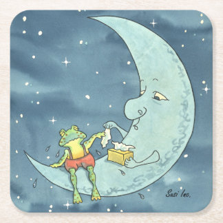 Sad Frog op Moon Kartonnen Onderzetters