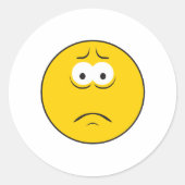 Sad Frowning Face Ronde Sticker (Voorkant)
