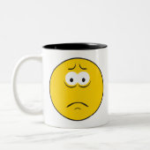 Sad Frowning Face Tweekleurige Koffiemok (Links)