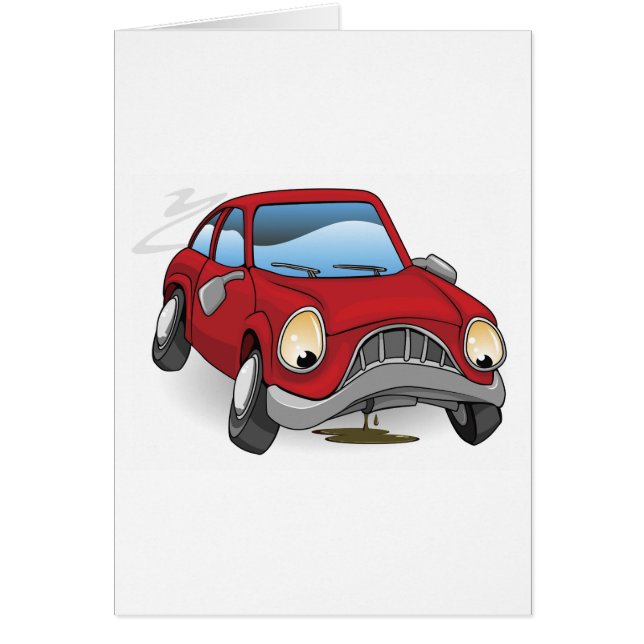 Sad gebroken cartoon auto (Voorkant)