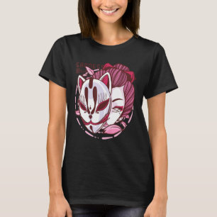 Sad Geisha Mask Cute Beauful Fun Design T-shirt