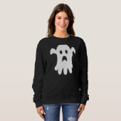 Sad Ghost Halloween Trendy Esthetisch Trui (Voorkant volledig)