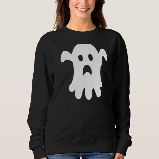 Sad Ghost Halloween Trendy Esthetisch Trui (Voorkant)