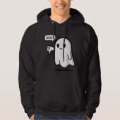 Sad Ghost Saying “Boo?” Front Print Funny Cute H Hoodie (Voorkant)