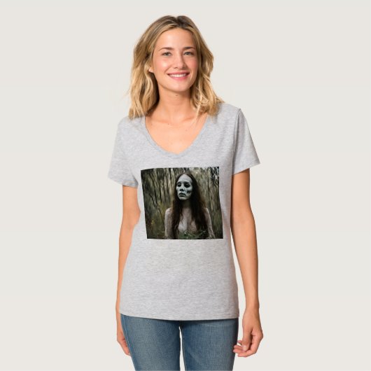 Sad Ghost Woman in Australische Struik T-shirt (Voorkant volledig)
