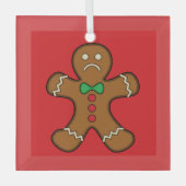 Sad GingerBrooMan Glas Ornament (Voorkant)