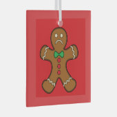 Sad GingerBrooMan Glas Ornament (Voorkant Rechts)
