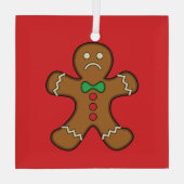 Sad GingerBrooMan Glas Ornament (Achterkant)