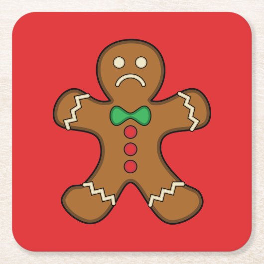 Sad GingerBrooMan Kartonnen Onderzetters (Voorkant)