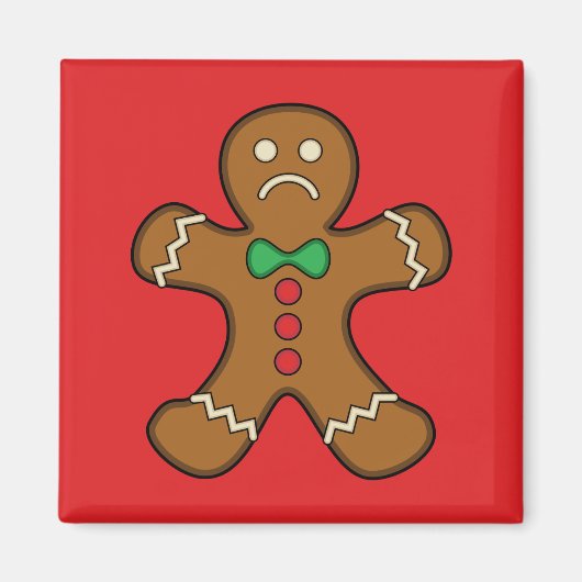 Sad GingerBrooMan Magneet (Voorkant)