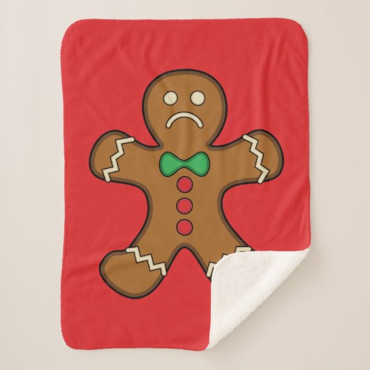 Sad GingerBrooMan Sherpa Deken (Voorkant)