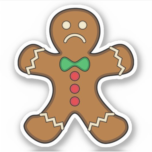 Sad GingerBrooMan Sticker (Voorkant)