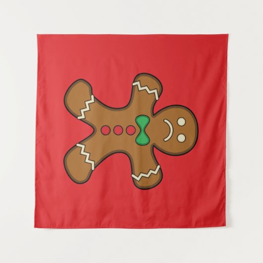 Sad GingerBrooMan Wandkleed (Voorkant (horizontaal))