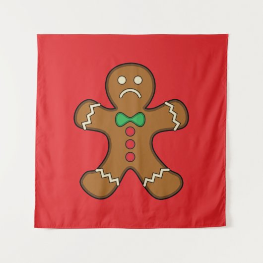 Sad GingerBrooMan Wandkleed (Voorkant)