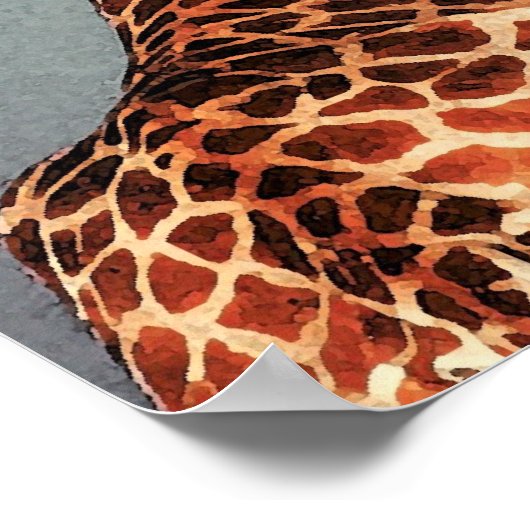 Sad Giraffe - Digitale Waterverf afdrukken Poster (Hoek)