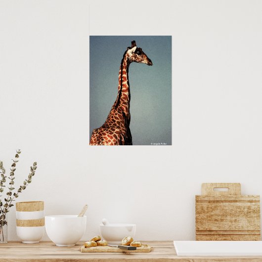 Sad Giraffe - Digitale Waterverf afdrukken Poster (Keuken)