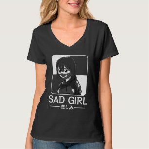 Sad Girl Japanse Anti Social Soft Grunge Emo Gothi T-shirt