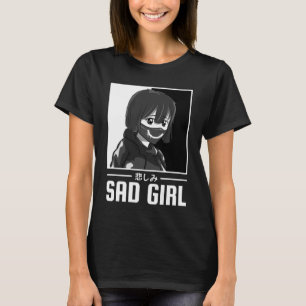 Sad Girl Japanse Anti Social Soft Grunge Emo Gothi T-shirt