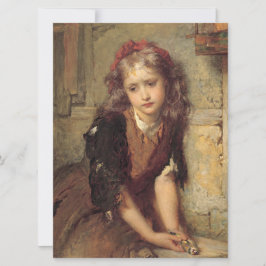 Sad Girl met een dode Goldfinch-vogel (Pet Sympath Kaart