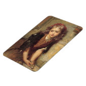 Sad Girl met een dode Goldfinch-vogel (Pet Sympath Magneet (Linkerzijde)