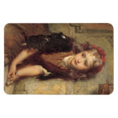 Sad Girl met een dode Goldfinch-vogel (Pet Sympath Magneet (Horizontaal)