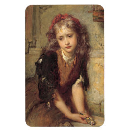 Sad Girl met een dode Goldfinch-vogel (Pet Sympath Magneet