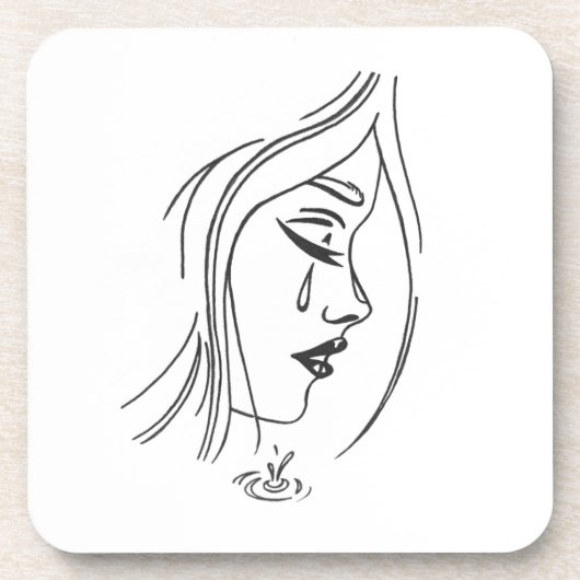 Sad Girl-Onderzetters Drankjes Onderzetter (Voorkant)