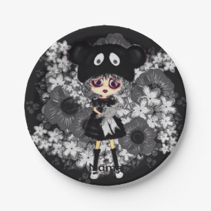 Sad Gothic Girl - Kawaii Chibi cartoon Papieren Bordje