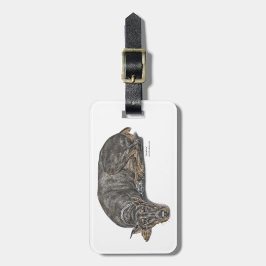 Sad Guilty look Doberman Bagagelabel (Voorkant verticaal)