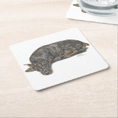 Sad Guilty look Doberman Kartonnen Onderzetters (Schuin)