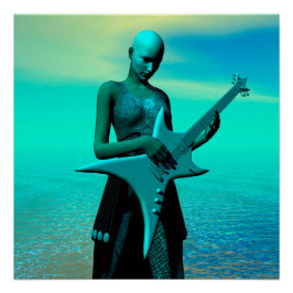 Sad Guitar Perfect Poster