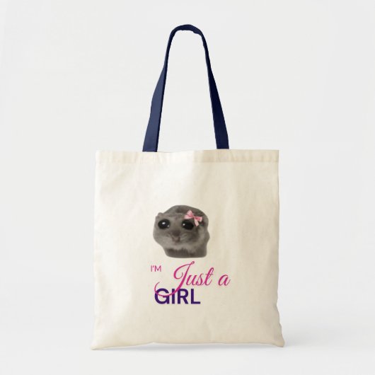sad hamster just a girl tote bag (Voorkant)