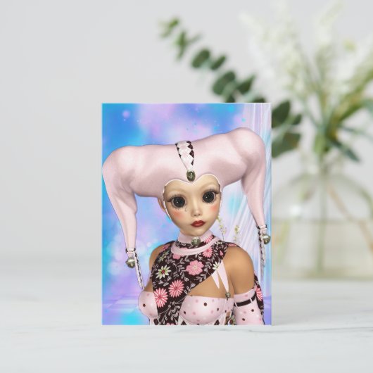 Sad Harlequin Doll Briefkaart (Staand voorkant)