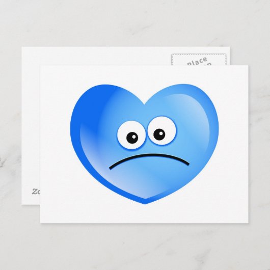 Sad Heart Briefkaart (Voorkant / Achterkant)