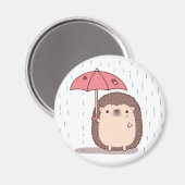 Sad hedgel in regen met torn umbrella magneet (Voorkant / Achterkant)
