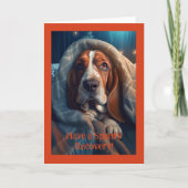 Sad Hound Get Well, 5" x 7" gevouwen Wenskaart Kaart (Voorkant)