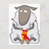 Sad Ironic Sheep Knitting Sock Wool Briefkaart (Voorkant)