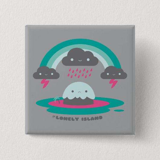 Sad Island 2 Vierkante Button 5,1 Cm (Voorkant)
