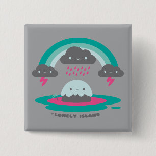 Sad Island 2 Vierkante Button 5,1 Cm