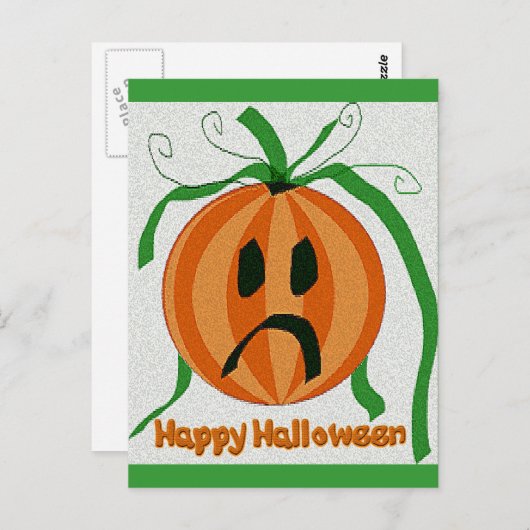 Sad Jack o' Lantern Briefkaart (Voorkant / Achterkant)