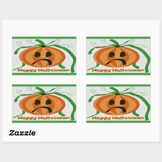 Sad Jack o' Lantern Rechthoekige Sticker (Vel)