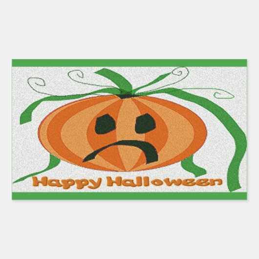 Sad Jack o' Lantern Rechthoekige Sticker (Voorkant)